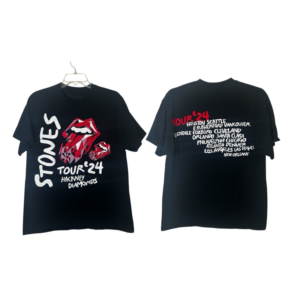 The Rolling Stones Hackney Diamonds Tour 2024 T‑Shirt – Size Large – 100% Cotton